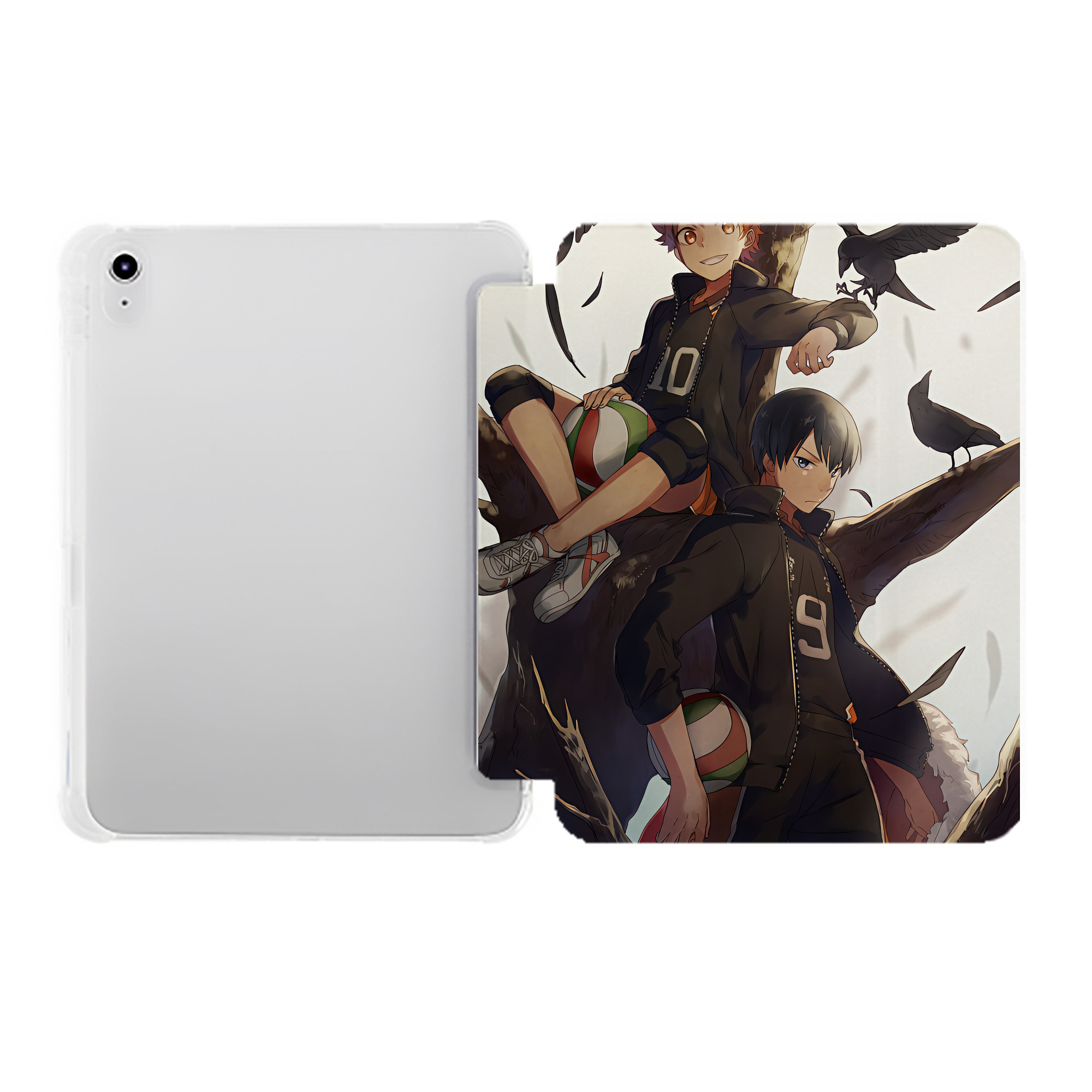 （画像用） ハイキュー!! Haikyu!! IPad ケース ペン収納付き 三つ折りスタンド PUレザー×シリコン 対応機種9.5/10.5/10.9インチ